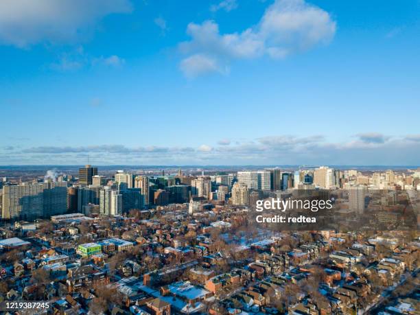 aerial view of the ottawa, winter, snow - ottawa city stock pictures, royalty-free photos & images