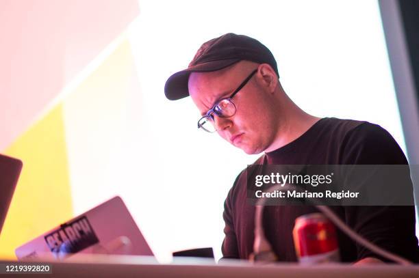 Digital artist Mathew Dryhurst performs in concert during Electronica en Abril Festival on March 30, 2017 in Madrid, Spain.