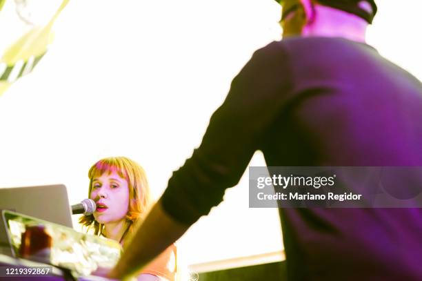 American composer, musician, and sound artist Holly Herndon performs in concert during Electronica en Abril Festival on March 30, 2017 in Madrid,...