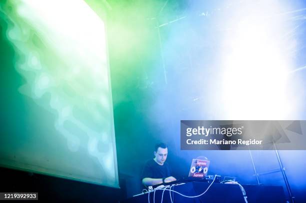 British electronic musician Matt Cutler, aka Lone, performs in concert during Electronica en Abril Festival on April 1, 2017 in Madrid, Spain.