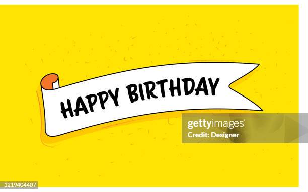 trendige band banner mit text alles gute zum geburtstag. retro-stil-design. - happy birthday banner stock-grafiken, -clipart, -cartoons und -symbole