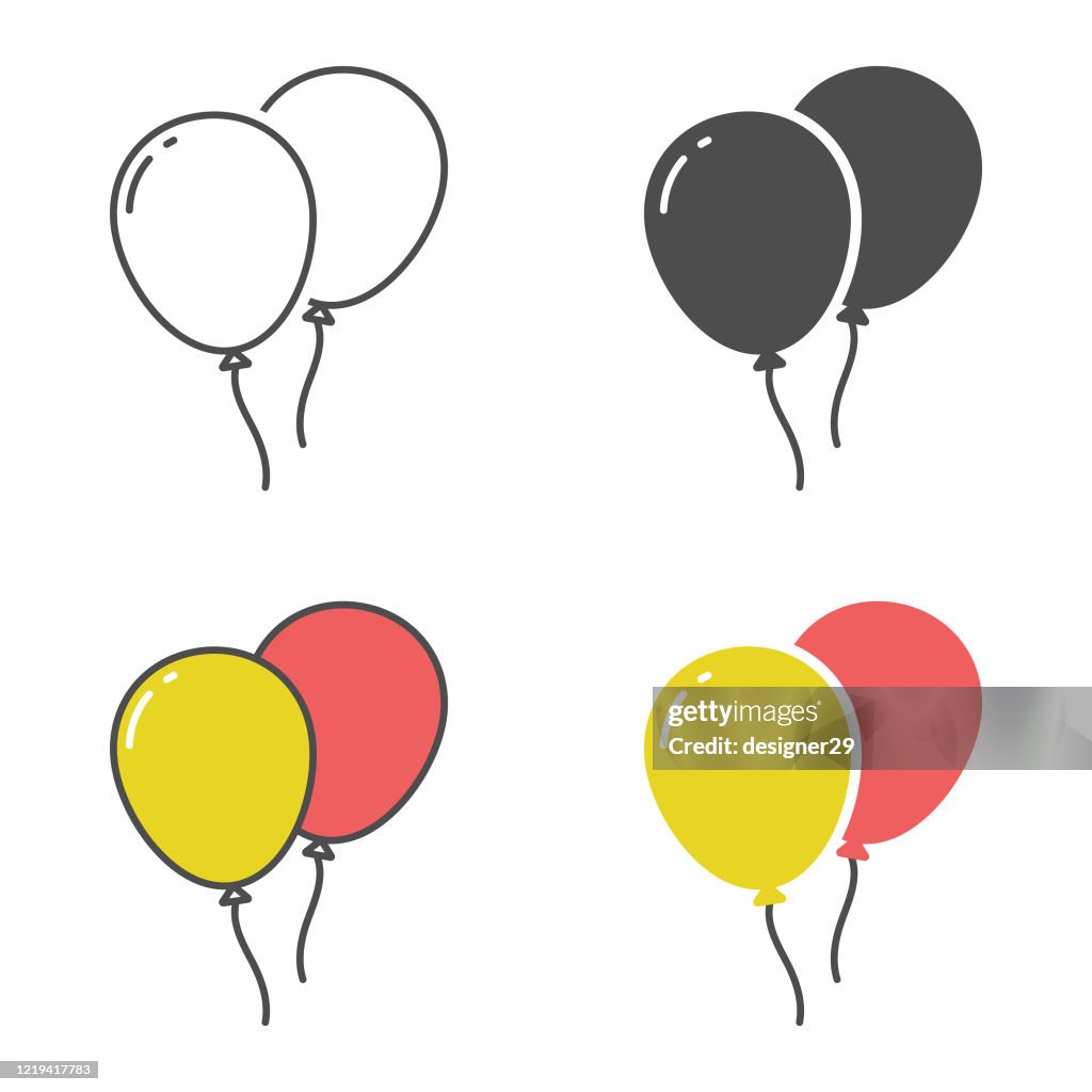 Balloons Icon Set Vector Design.