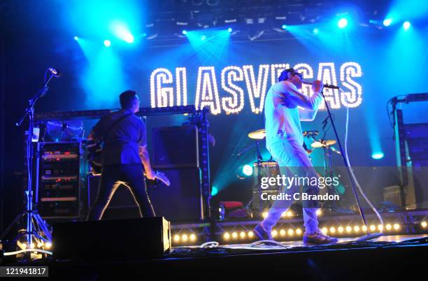 Rab Allan and James Allan of Glasvegas performs on stage at the V Festival in Hylands Park on August 20, 2011 in Chelmsford, United Kingdom.