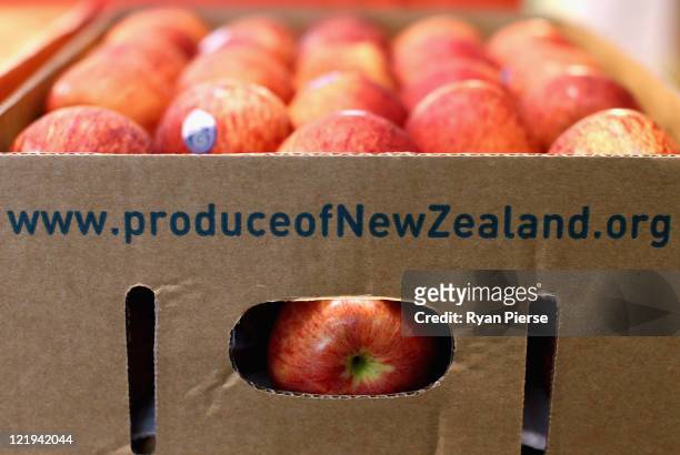 New Zealand grown Apples are seen at the Fresh Produce Growers store at Sydney Produce Market on August 24, 2011 in Sydney, Australia. The World...