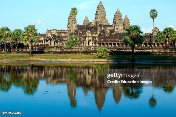 Angkor Wat reflection Siem Reap Cambodia.