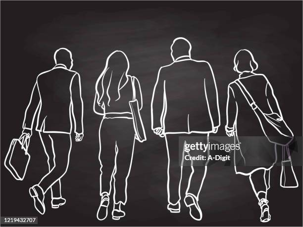 business ultimate team chalkboard - conservative man stock illustrations