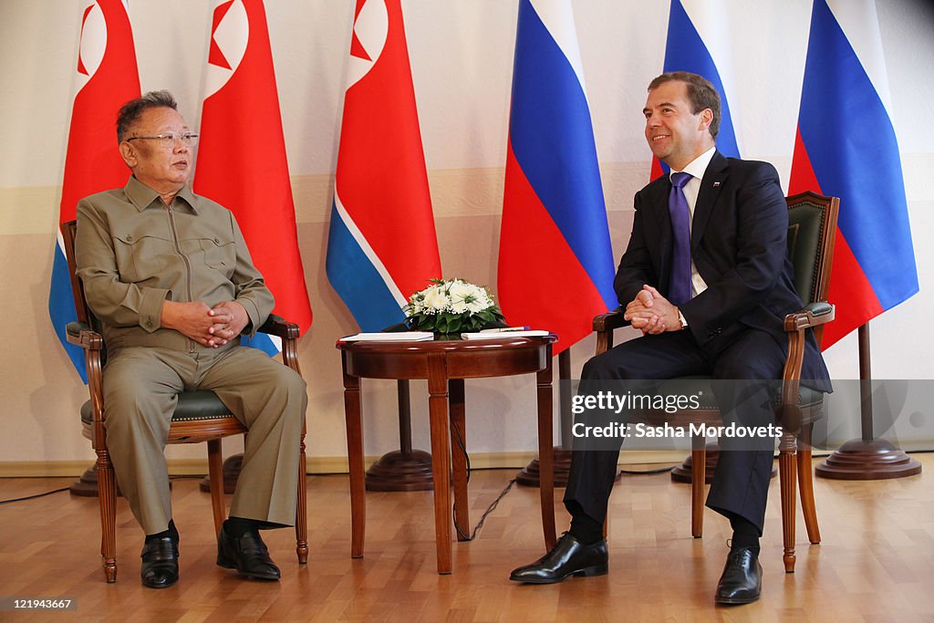 Russian President Dmitry Medvedev Meets North Korean Leader Kim Jong Il In Eastern Russia