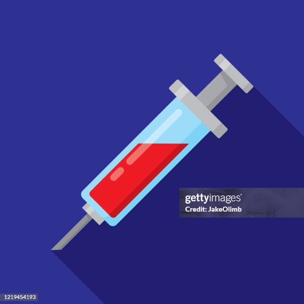 syringe blood icon flat - controlled substances covid 19 stock illustrations