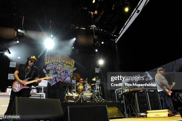 Rome Ramirez, Bud Gaugh, and Eric Wilson of Sublime with Rome perform in support of the bands' Yours Truly release at Shoreline Amphitheater on...