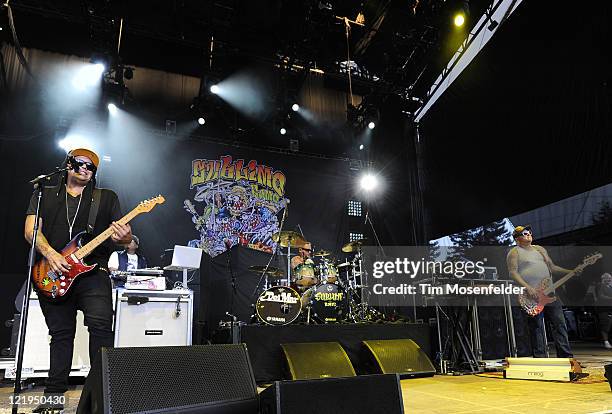 Rome Ramirez, Bud Gaugh, and Eric Wilson of Sublime with Rome perform in support of the bands' Yours Truly release at Shoreline Amphitheater on...