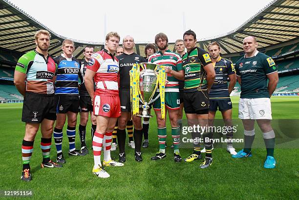 John Hart of London Wasps, Clarke Dermody of London Irish, Tom Hayes of Exeter Chiefs, Stuart Hooper of Bath Rugby, Chris Robshaw of Harqlequins,...