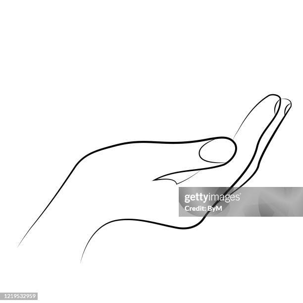 hand palm vector - hands cupped stock illustrations