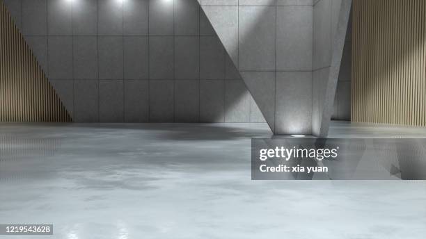 empty hall in a modern building - modern warehouse stock pictures, royalty-free photos & images