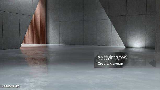 empty hall in a modern building - architecture 3d ストックフォトと画像