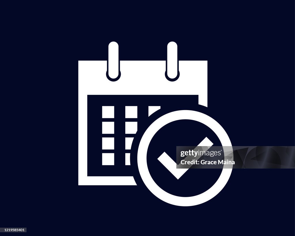 Check Calender Sign Calendar Days Of The Month With A Scheduled Reminder With A Tick Check ...