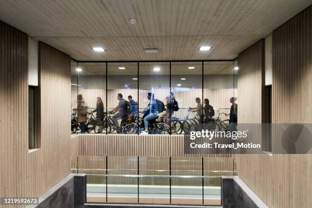 station bicycle parking facilty - utrecht stock-fotos und bilder