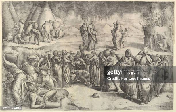 The Israelites Gathering Manna, circa 1547. Artist Battista Franco Veneziano.
