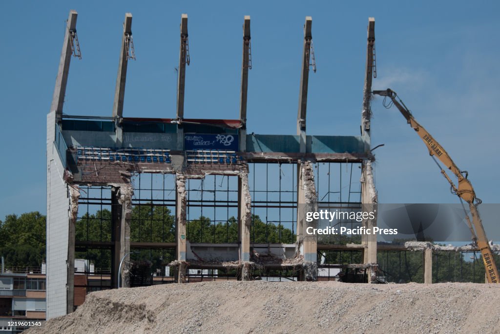 A general view of the last stands of Vicente Calderon. The...