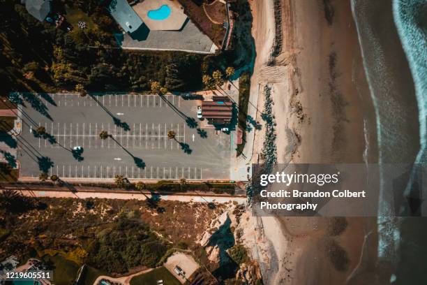 empty beaches in la jolla,ca. photo journalism of pandemic.covid-19. - la jolla stock-fotos und bilder