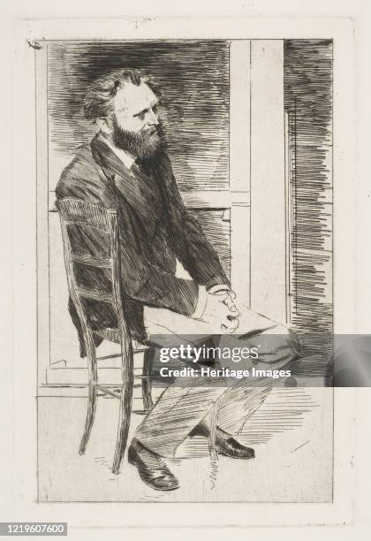 Manet Seated, Turned to the Right, 1864-65. Artist Edgar Degas.