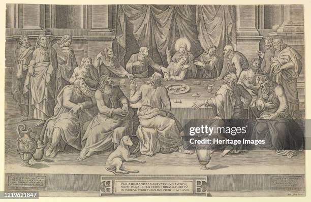 The Last Supper, 1564. After Giorgio Ghisi. After Lambert Lombard. Artist Gaspare Osello.