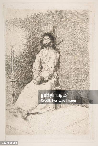 The garroted man , 1778-80. Artist Francisco Goya.