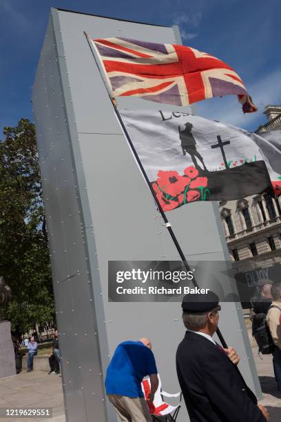 Week after a Black Lives Matter protest turned to violence when the statue of wartime Prime Minister Sir Winston Churchill was daubed in graffiti...