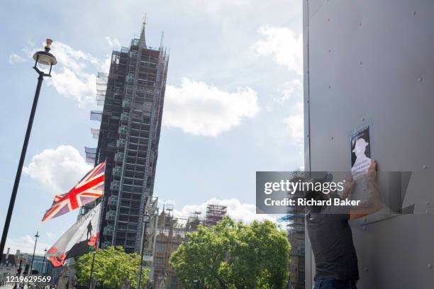 Week after a Black Lives Matter protest turned to violence when the statue of wartime Prime Minister Sir Winston Churchill was daubed in graffiti...