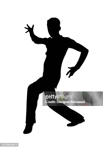 latina männliche tänzerin führen pasodoble silhouette - salsa lateinamerikanischer tanz stock-grafiken, -clipart, -cartoons und -symbole