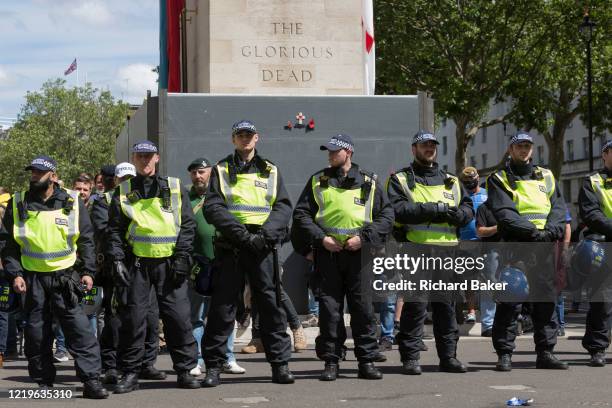 Week after a Black Lives Matter protest turned to violence when the statue of wartime Prime Minister Sir Winston Churchill was daubed in graffiti...