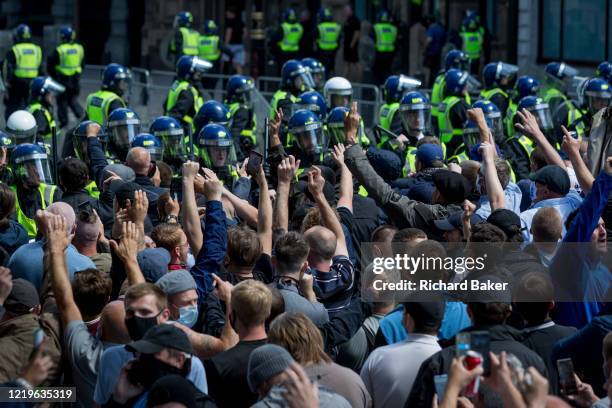 Week after a Black Lives Matter protest turned to violence when the statue of wartime Prime Minister Sir Winston Churchill was daubed in graffiti...