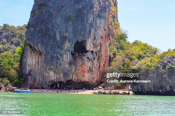 phang-nga bay, tour to james bond island, thailand - james bond island stock pictures, royalty-free photos & images