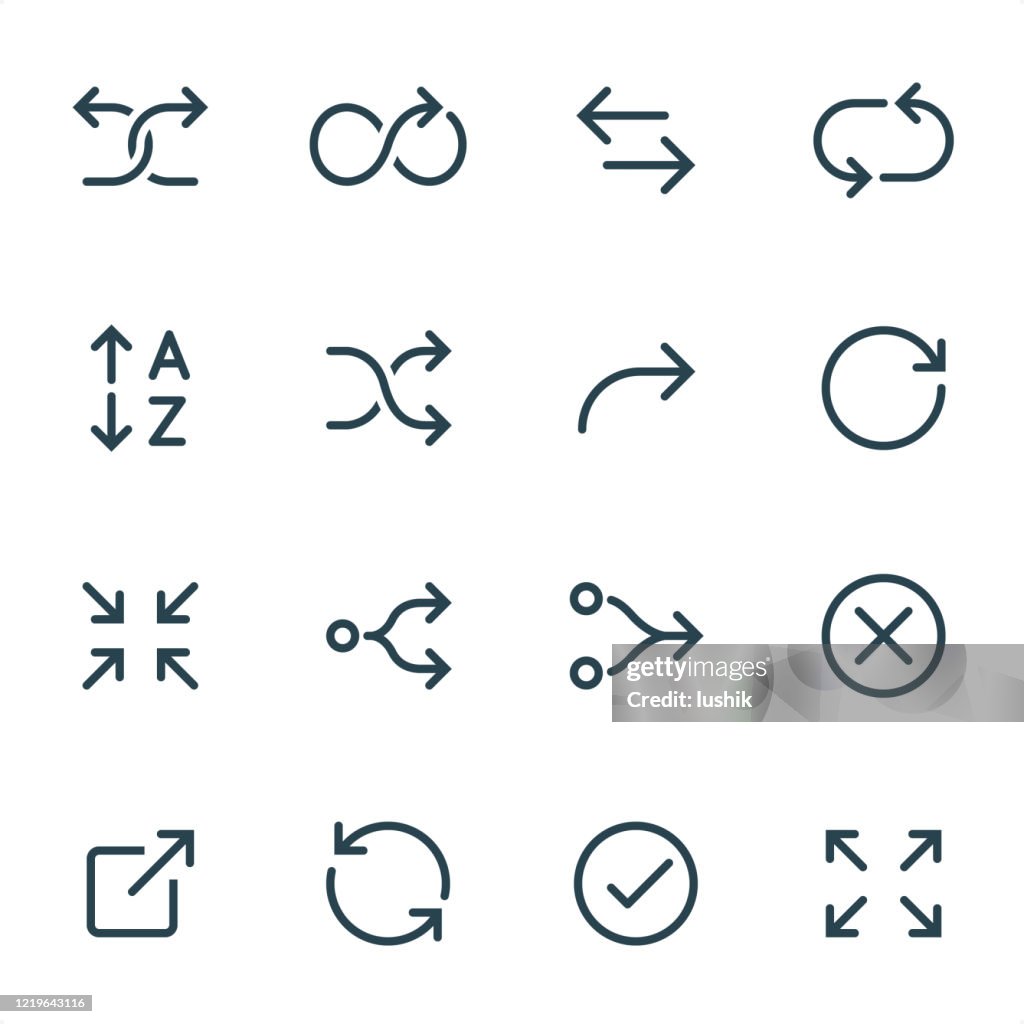 Frecce di interfaccia - Icone di linea Pixel Perfect Unicolor