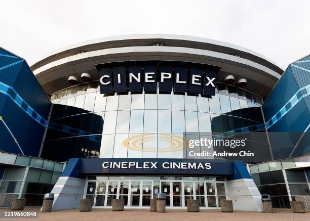 Cineplex Cinemas remain closed during the coronavirus pandemic on April 18, 2020 in Langley, Canada. COVID-19 has spread to most countries around the...