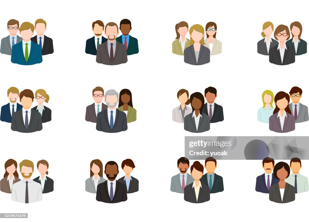 Business group icon set