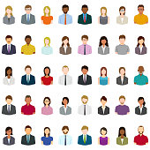 Set of abstract business people avatars
