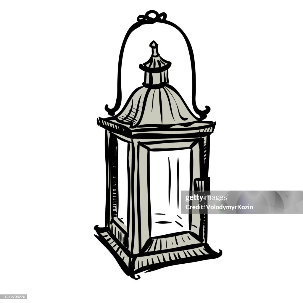 Retro kerosene lantern made in the thumbnail style