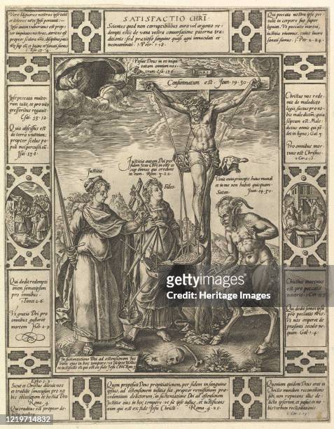 Satisfactio Christi, from Allegories of the Christian Faith, from Christian and Profane Allegories. Artist Hendrik Goltzius.