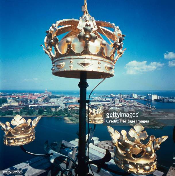 The Crown at Kalmar Castle, Kalmar, Sweden, 1972. Artist Unknown.