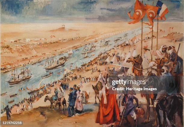 Inauguration Ceremony of the Suez Canal at Port-Said, 17 November 1869. Private Collection. Artist Anonymous.