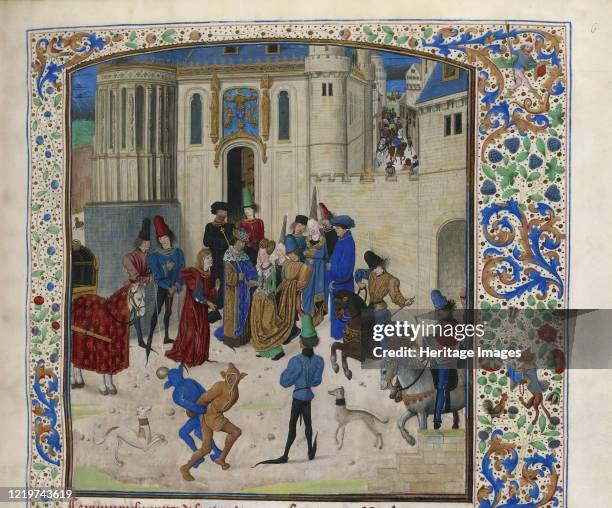 Arrival of Isabeau de Bavaria in Paris , ca 1470-1475. Found in the Collection of Bibliothèque Nationale de France. Artist Anonymous.