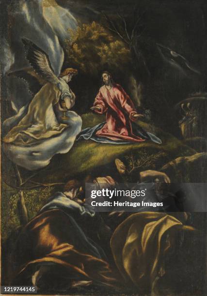The Agony in the Garden, 1600-1607. Found in the Collection of Museo Nacional de Bellas Artes de Buenos Aires. Artist El Greco, Dominico .