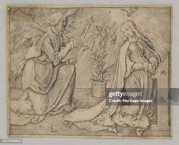 The Annunciation, circa 1516. Artist Lucas van Leyden.