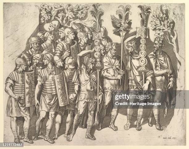 Speculum Romanae Magnificentiae: A Roman Legion , 16th century. Artist Marco Dente.