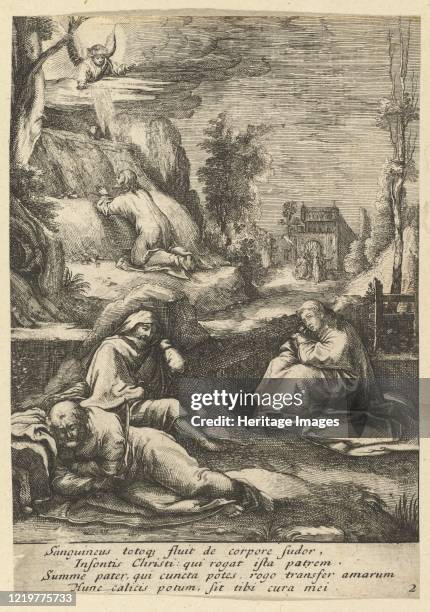 The Agony in the Garden, from The Passion of Christ, mid 17th century. Artist Nicolas Cochin.
