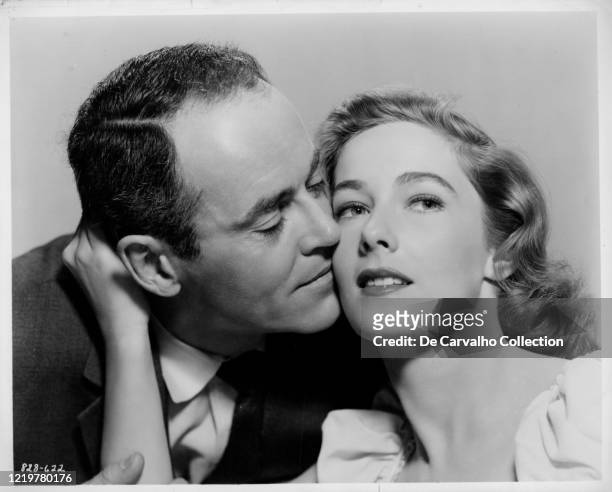 Henry Fonda as 'Manny Balestrero' opposite Vera Miles as his wife 'Rose Balestrero' in 'The Wrong Man' United States. Directed by Alfred Hitchcock.