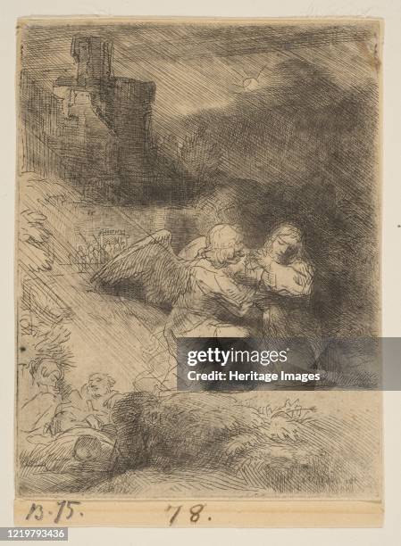 The Agony in the Garden, circa 1652. Artist Rembrandt Harmensz van Rijn.