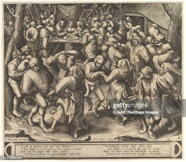 The Peasant Wedding Dance, after 1570. After Pieter Bruegel the Elder. Artist Pieter van der Heyden.