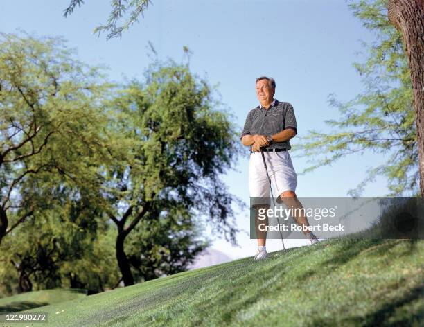 Portrait of Champions Tour player Al Geiberger during photo shoot at Indian Ridge CC. Geiberger, the first person to score a 59 in a PGA event, was...
