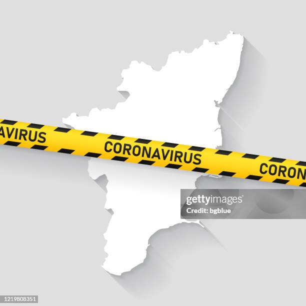 tamil nadu karte mit coronavirus vorsichtsband. covid-19-ausbruch - madras indien stock-grafiken, -clipart, -cartoons und -symbole
